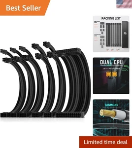 Versatile 30cm Power Supply Extension with 1x24-Pin ATX & Dual 8-Pin EPS - Picture 1 of 10