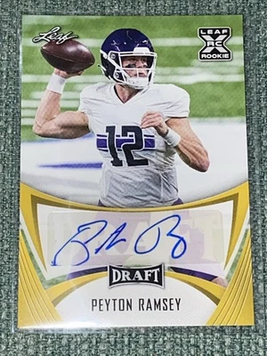 2021 Leaf Draft Peyton Ramsey RC Gold Auto #BA-PRI 🔥 - Image 1 of 2