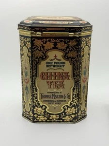 China Tea Thomas Martin & Co Tin Company of America Hong Kong Empty Tin - Picture 1 of 5