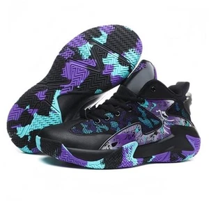 Mens Basketball Shoes Non-Slip Breathable Outdoor Sneakers Fashion Graffiti - Picture 1 of 7
