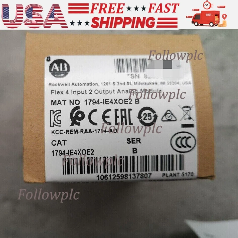 New Allen Bradley 1794-IE4XOE2 Flex 4 Input 2 Output Analog Module US Free Tax - Image 1 of 1