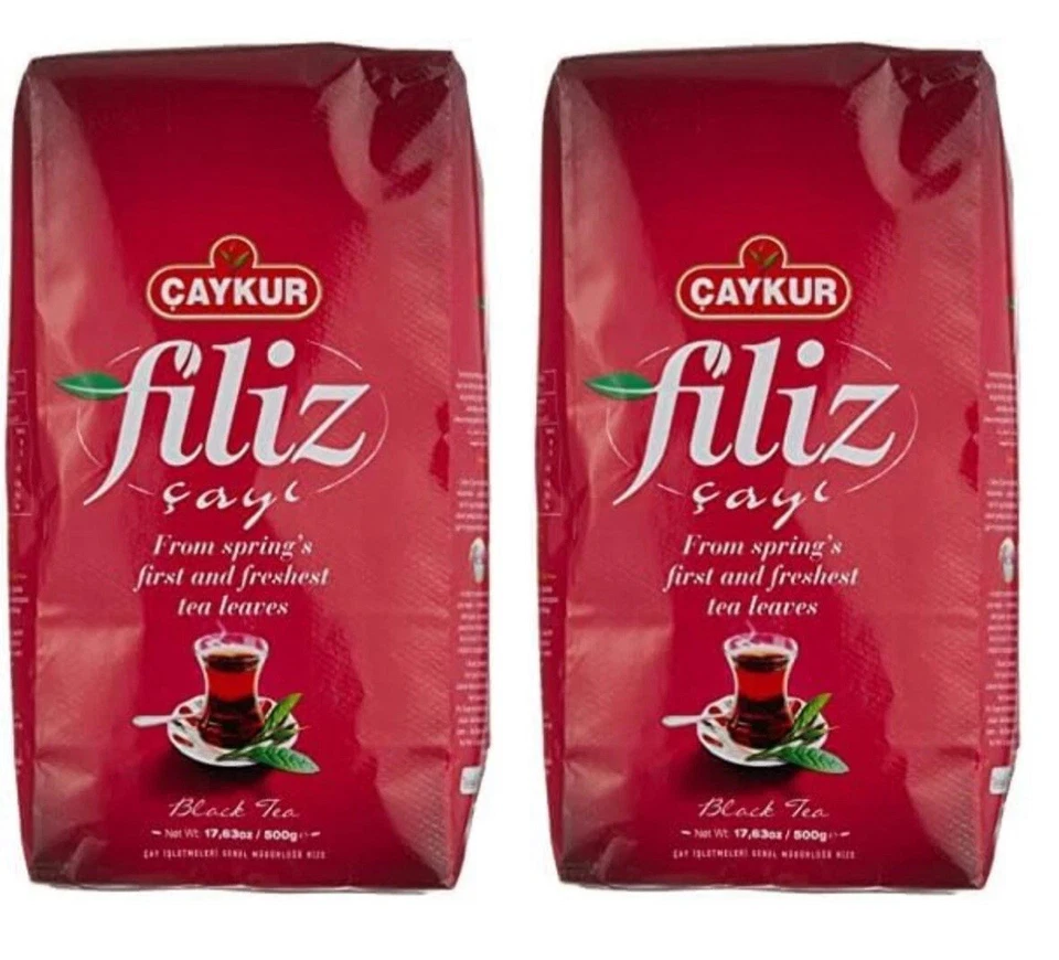 Té negro turco Çaykur Filiz 2 x 17,6 oz (500 g) paquete de 2 hojas sueltas frescas Foto 1 de 4