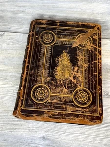 Antique 1846 Illuminated Holy Bible Old & New Testament Harper & Brothers NY - Picture 1 of 21