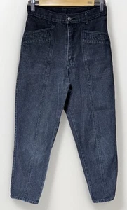 Jeans vintage anni 80 Gitano plissettato schiena nuda vita alta 9/10 26/25 nero denim acido - Foto 1 di 7