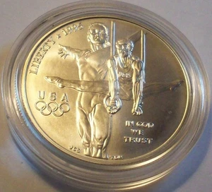 1995 D ATLANTA  GYMNASTICS LOW MINTAGE 42K 90% SILVER DOLLAR COMMEMORATIVE LOT - Picture 1 of 2