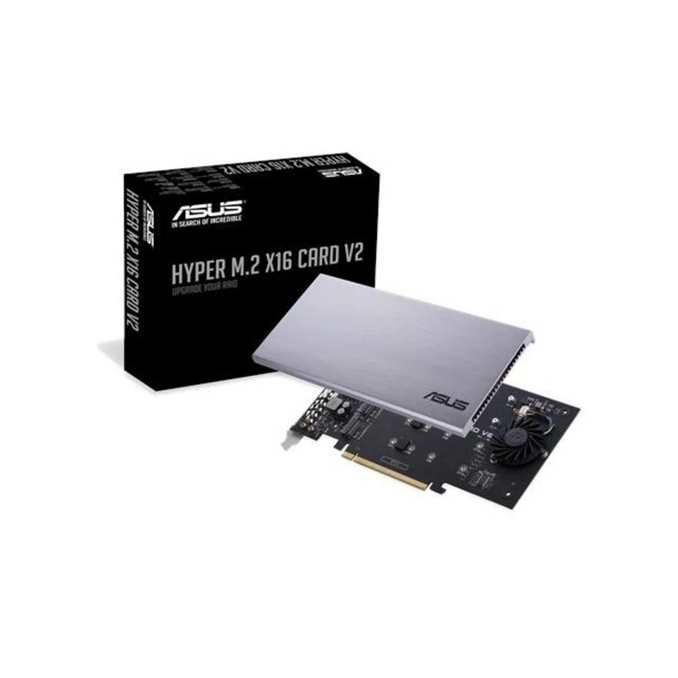 Asus Hyper M.2 X16 Cardv2 Pcie 3.0 X4 Expansion Card V2 Supports 4 Nvme Up To - Image 1 of 4