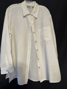 Camisa Diseño Chicos 100% Lino Manga Larga Talla 2 Marfil Madreperla Botones - Imagen 1 de 5