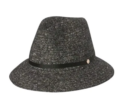Sombrero de Safari Kooringal Jacqueline Fedora Mármol Negro Tejido Diseño Australiano OS Foto 1 de 4