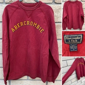 Vintage Abercrombie Cotton Long Sleeve Raglan spell out Pullover Jumper Size M - Picture 1 of 24