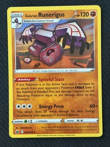 Juego de cartas coleccionables Pokémon Galarian Runerigus 083/198 holo~Chilling Reign - Imagen 1 de 2