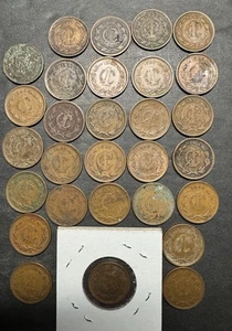 Lot Of 29 Mexico Mexican 1 One Centavo Coins 1906 To 1948 Collection World - Picture 1 of 10