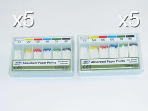 Puntos Papel Absorbente 5 Cajas Nº 15-40 + 5 Cajas Nº 45-80 META Esterilizado - Imagen 1 de 1