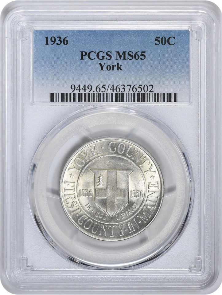 York Commemorative Silver Half Dollar 1936 MS65 PCGS - Image 1 of 2