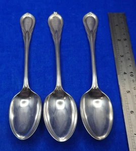 3 x Elkington & Co lily Pattern Dessert spoons 1860s crested Lion & Eagle (860) - Picture 1 of 15