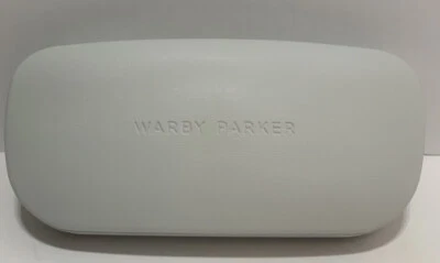 Gafas de sol Warby Parker blancas vacías estuche rígido con interior azul y bolsa Foto 1 de 4