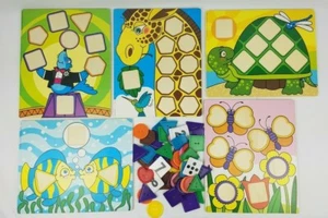 Melissa & Doug Wooden Children's Puzzles x5 ~ Shapes & Numbers ~ Incomplete - Picture 1 of 4