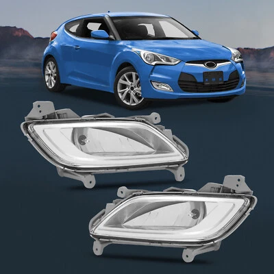 Right and Left Side Fog Light Fits for 2012- 2016 2017 Hyundai Veloster Halogen Foto 1 de 4