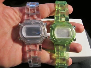 2 VINTAGE ADIDAS WATCH GREEN & CLEAR FITS UP TO 8 1/2" WRIST - GW-22A - Picture 1 of 7