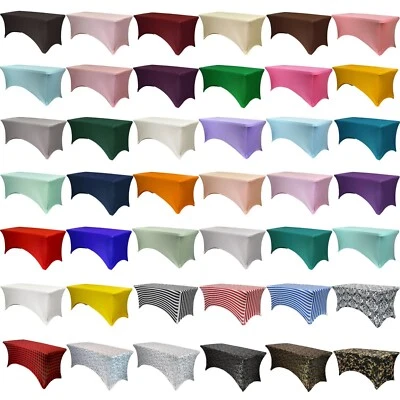 8 ft Rectangular Fitted Spandex Tablecloths, Party Folding Elastic Table Covers - Image 1 of 3