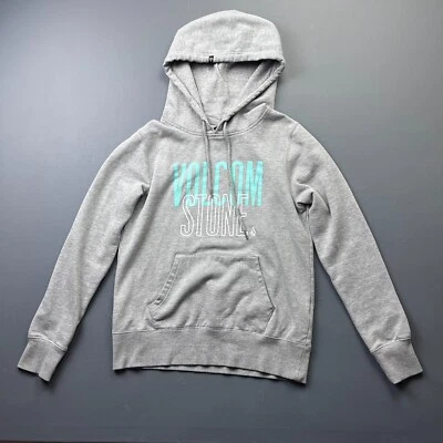 Volcom Hoodie Boys Small Gray Pullover Logo Graphic Sweatshirt Skate Surf Casual - Image 1 of 4