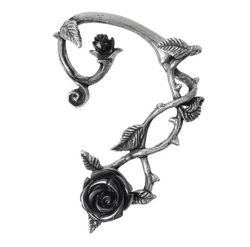 Pendiente Alquimia Gótico Romántico Negro Rosa Envoltura Oreja Izquierda Un Poste E410 Nuevo con Etiquetas Foto 1 de 4