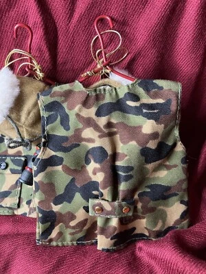 Hunting Camoflauge Vest Binoculars Ornaments Set of 2 - Image 1 of 4