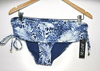 Apt 9 Women's Swimwear Bikini Bottom Size Medium Swim Navy Blue White New - Image 1 of 4