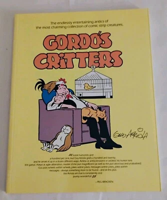 Gordo's Critters 1989 Gus Arriola SIGNED 1st ed. Cartoon Book Paperback humor - Image 1 of 4