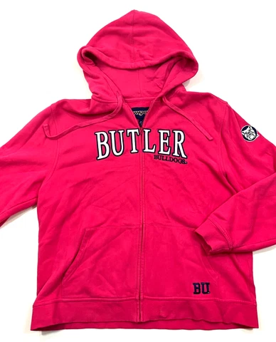 Jansport Women's Butler University Bulldogs Zip Up Hoodie Sweatshirt Size L Pink Cover