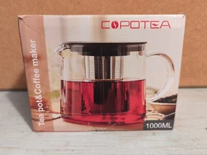 Copotea Glas Teekanne Teekanne & Kaffeemaschine 33oz 1000ML einmal benutzt  - Bild 1 von 2