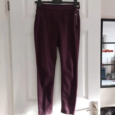 Mint Velvet Aubergine/ Purple Jeggings With Ankle Zip Detailing Size 8 - Image 1 of 4