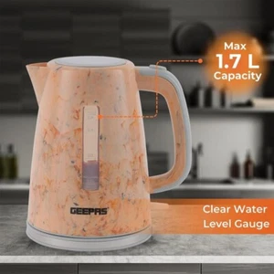 1.7L Cordless Electric Kettle Premium Rapid Boil Jug Kettle Orange 2200W Textur - Picture 1 of 8