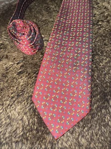 Hermes - Paris 100% Silk Rare Burgundy Color Block Neck Tie - Picture 1 of 8