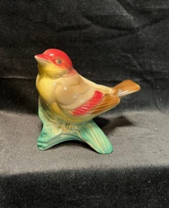 Vintage Royal Copley Keramik Vogel Fink auf Ast Übertopf - klein 5" - Bild 1 von 6
