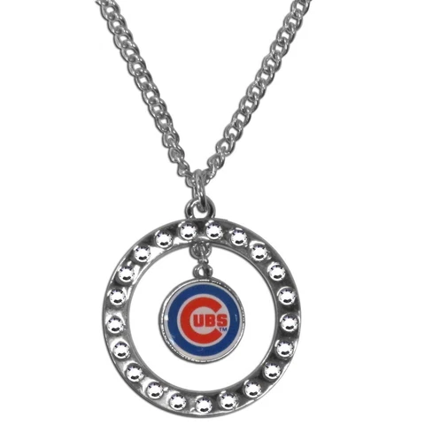 Chicago Cubs Rhinestone Necklace MLB Licensed Baseball Jewelry Cover