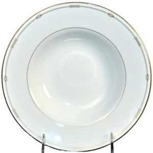 Tazón de sopa con borde de dijes de porcelana de hueso fino Royal Doulton Monique Lhuillier nuevo - Imagen 1 de 5