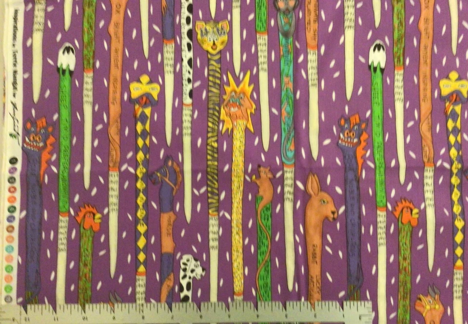 Free Spirit Terrie Mangat Inspirations Zodiac Sticks on Purple Fabric 1 Yard - Image 1 of 1
