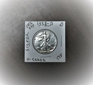 1938-D Walking Liberty medio dólar de plata fecha clave Denver como nuevo alto grado # 175 - Imagen 1 de 2