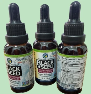 3 PACK (1 oz EACH) Amazing Herbs Pure Cold Pressed Black Cumin Seed Oil - Picture 1 of 1