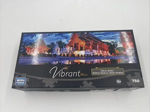 Phra Singh Temple Vibrant Jigsaw Puzzle 750pc Panorama 11 x 36 Mega Puzzles - Picture 1 of 1