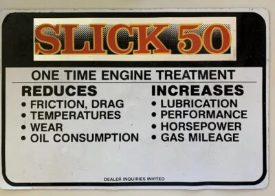 Vtg Slick 50 Auto Magnetic Sign Mid Century SameDayHandling & Fast USPS - Image 1 of 4