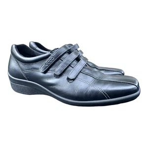 Ecco Corse 3 Riemen Damengröße 10,5 schwarz Leder bequeme Wanderschuhe, EUC! - Bild 1 von 16