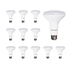 SYLVANIA Flood BR30 LED Light Bulb, 65W=9W, Dimmable, 650 LM, White 3000K, 12 Pk - Picture 1 of 6