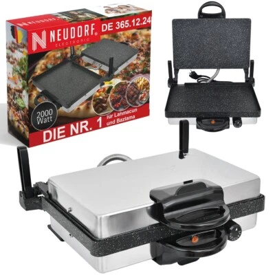 Neudorf Granit-Multigrill 2000W | Vielseitiger Elektro Kontaktgrill & Toaster mi