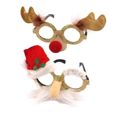 CAKE-FACTORY Adult Christmas Xmas Party Fun Novelty Santa Reindeer Glasses Fancy Dress
