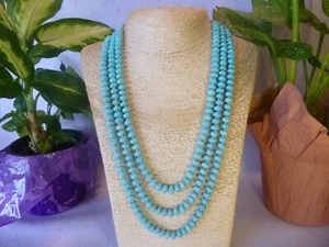 Multi Strand Native American Southwestern Turquoise & Sterling Necklace - Picture 1 of 9