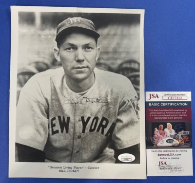 Bill Dickey Signed NY Yankees 8x10 Promo Photo JSA CE77212 - Image 1 of 4
