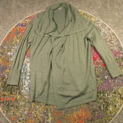 Eddie Bauer Open Front Cardigan Sweater Womens XL Merino Wool Blend Drape Collar - Image 1 of 4