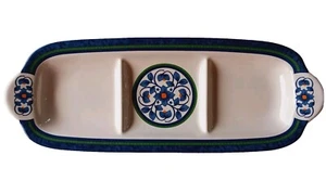 Vintage Pfaltzgraff Orleans Glossy 3-way Divided Ceramic Relish Tray - Picture 1 of 3