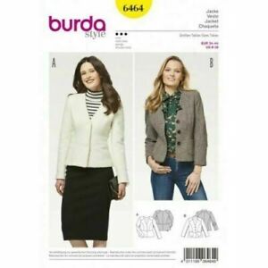 Burda Sewing Pattern 6464 Blazer Jackets Country 8-18 Ladies With Elbow Patches